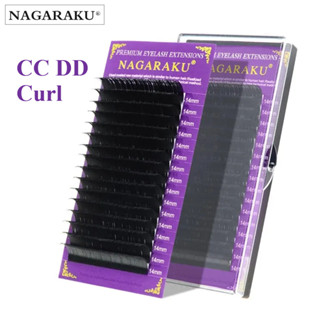 Nagaraku ขนตาปลอม CC DD Curl แฮนด์เมด พรีเมี่ยม ความยาวเดี่ยว