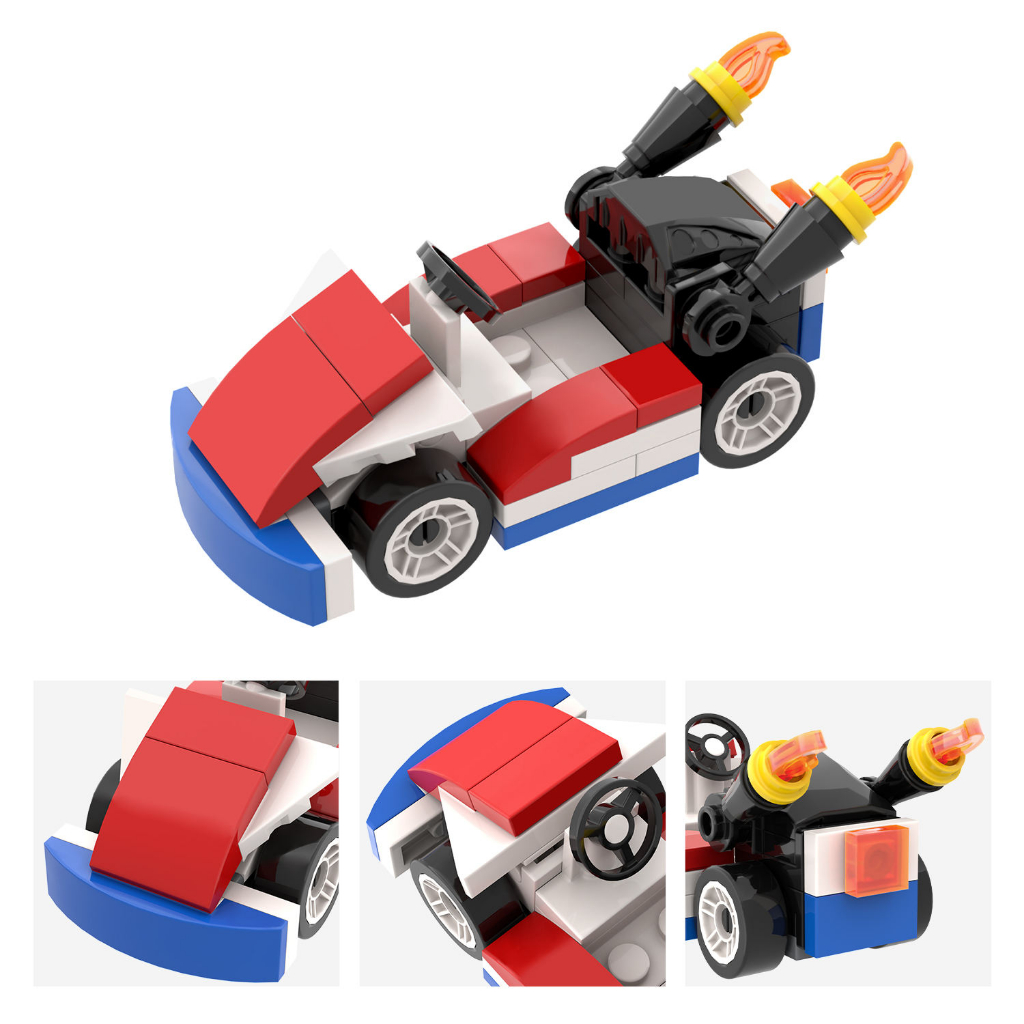 ของเล่นบล็อกตัวต่อ Mario Kart Moc MOC1218-MOC1222