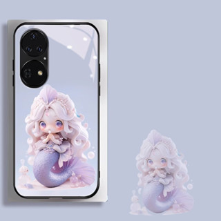 Zz เคสโทรศัพท์มือถือแบบแก้ว กันกระแทก ลายนางเงือก Diy สําหรับ huawei P30 P20 lite P10 plus P40 pro mate 20 pro 20X 10 pro 30