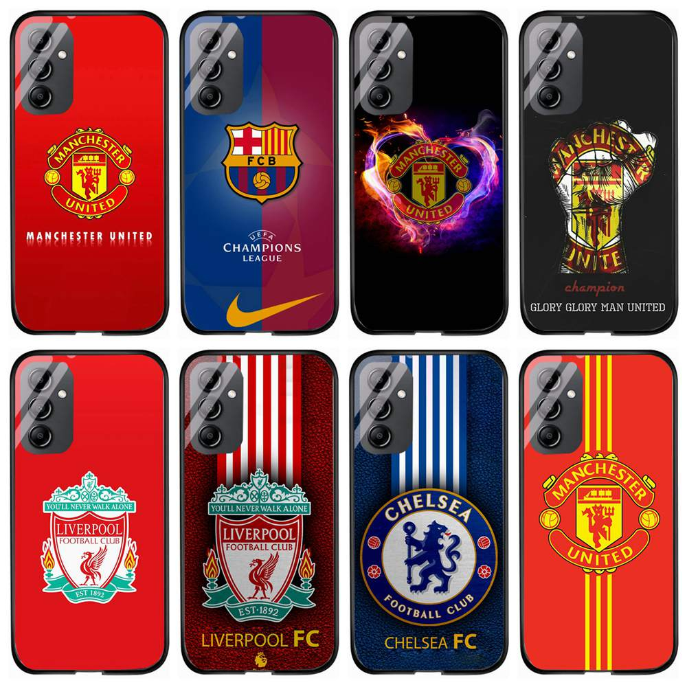 มาใหม่ล่าสุดสําหรับ SAMSUNG Galaxy A04 A04S A14 A24 A34 A54 เคสโทรศัพท์ชุดฟุตบอลกระจกนิรภัยหรือนุ่มกรณี CASE