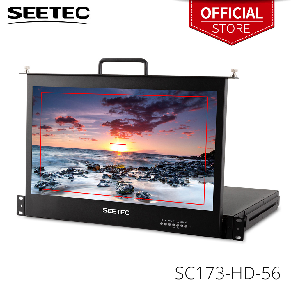 Seetec SC173-HD-56 แร็คขาตั้งมอนิเตอร์ LCD 17.3 นิ้ว 1RU Full HD 1920x1080 HDMI DVI VGA