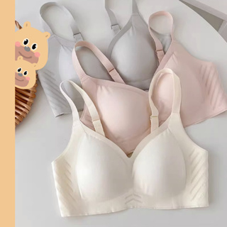 🎀bearbra🎀ชุดชั้นในสตรี ไร้รอยต่อ บาง สไตล์ฤดูร้อน เต้านมใหญ่ ดูเล็ก รวบรวม ไม่มีแหวนเหล็ก ป้องกันการหย่อนคล้อย ชุดชั้นใน