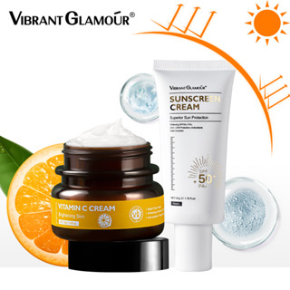 VIBRANT GLAMOUR FDA ครีมกันแดด วิตามินซี ไวท์เทนนิ่ง ลดเลือนจุดด่างดํา ลดริ้วรอย 2 ชิ้น