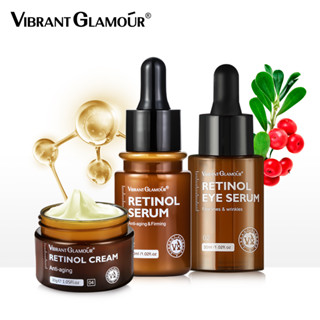 VIBRANT GLAMOUR FDA Retinol Set ชุดครีมบํารุงผิวหน้า เซรั่มบํารุงรอบดวงตา ต่อต้านริ้วรอยแห่งวัย 3 ชิ้น