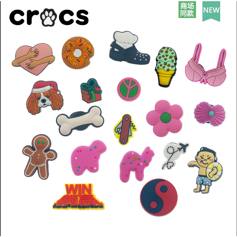 2023- ใหม่ - โลโก้จระเข้ Gibbitz glamour รองเท้าดอกไม้ตกแต่งหัวเข็มขัด