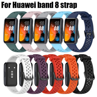 สายนาฬิกา Huawei Band 8 ข้อมือ ซิลิโคนนิ่ม ระบายอากาศ แบบเปลี่ยน สําหรับ Breathable Soft Silicone สาย Huawei Band 8 Strap Smart Bracelet Replacement Wristband Huawei band 8 สายนาฬิกา Watchband Smart Watch Strap Accessory