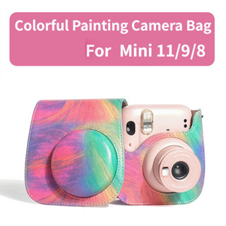 เคสกระเป๋าใส่กล้อง หนัง PU หลากสีสัน สําหรับ Instax Mini 11 9 8