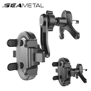 Seametal ที่วางโทรศัพท์ในรถยนต์ ช่องระบายอากาศ 360° ขาตั้งโทรศัพท์มือถือ แบบพกพา หมุนได้ สําหรับ Apple Xiaomi 4-7 นิ้ว