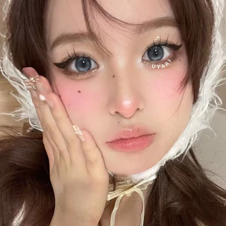 UYAAI คอนแทคเลนส์ สีเทา เลนส์นิ่ม คอนแทคเลนส์จีน เสี้ยวมูน 14.2 มม.