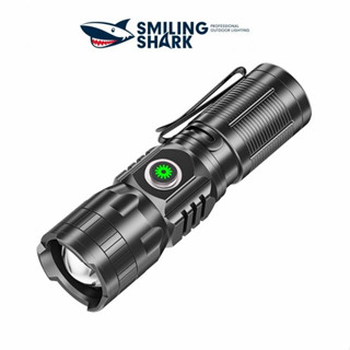 SmilingShark SD5028 ไฟฉาย Led M77 8400LM สว่างมาก พร้อมคลิปหนีบปากกา ชาร์จ USB ซูมได้ กันน้ํา สําหรับตั้งแคมป์ เดินป่า ตกปลา