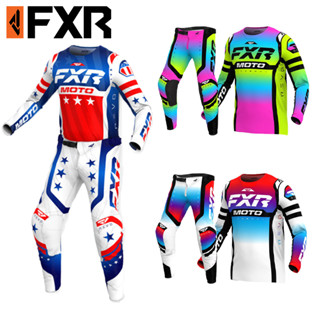 Fxr ชุดเกียร์วิบาก 3 สี ชุดเสื้อจักรยานวิบาก MX ATV ชุดแข่งรถวิบาก