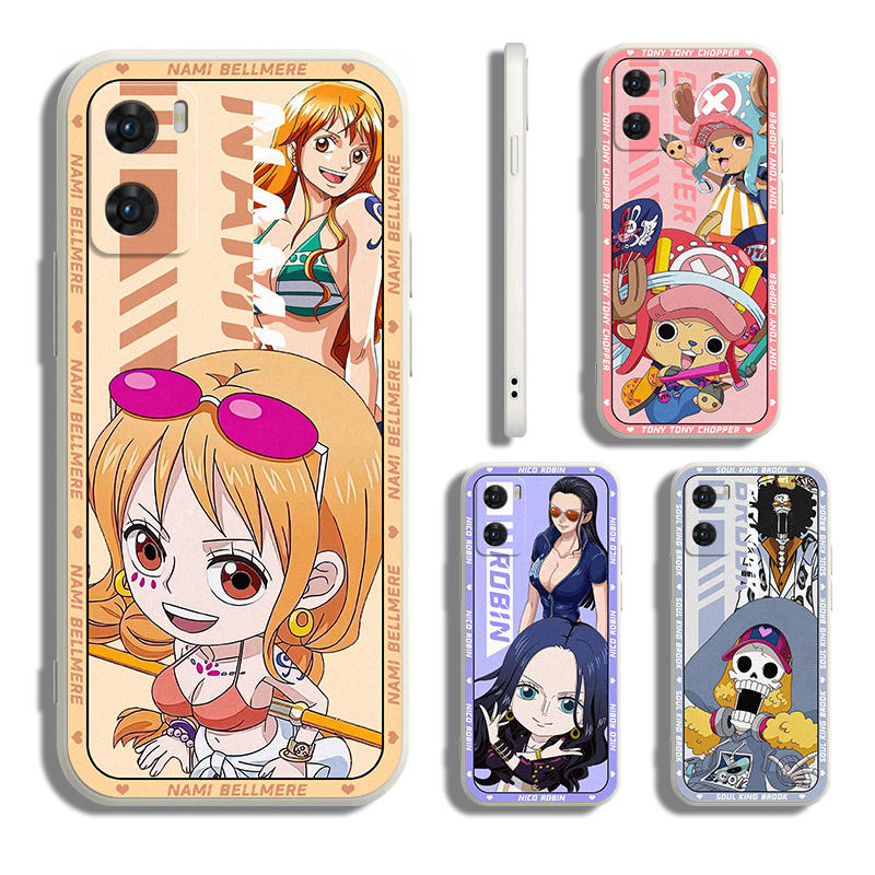 เคส OPPO RENO 8 8T 8Z 7 7Z 6 6Z 5Z 5 4 PRO 4G 5G โทรศัพท์มือถือแบบนิ่ม ผิวด้าน ลาย onepiece nami robin สีดํา สําหรับ