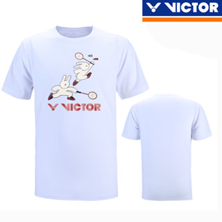 Victor 2023 ใหม่ เสื้อยืดกีฬาแบดมินตัน แขนสั้น พิมพ์ลาย 8 กลุ่ม สําหรับผู้ชาย และผู้หญิง