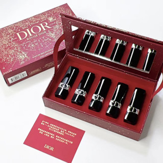 โยโล่ ❤  Dior dior ลิปสติก ลายดอกไม้ สีฟ้า สีทอง 1.5 กรัม * 5 ชิ้น