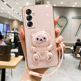 เคสโทรศัพท์มือถือนิ่ม ลายหมีกอด พร้อมขาตั้ง สําหรับ Samsung Galaxy A73 A72 A71 M54 M53 M52 M51