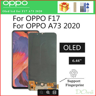 อะไหล่หน้าจอสัมผัสดิจิทัล LCD OLED 6.44 นิ้ว แบบเปลี่ยน สําหรับ OPPO F17 CPH2095 A73 2020 CPH2099