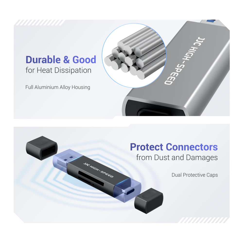 JJC Card Reader เครื่องอ่านการ์ดสมาร์ทโฟน Apple Lightning Android Type-C USB สําหรับการ์ดหน่วยความจํา SD SDHC SDXC MicroSD MicroSDHC MicroSDXC TF สำหรับ Apple 17 16 15 14 13 12 Pro Max Plus Mini thumbnail 9