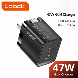 Toocki 47W GaN USB Charger QC 3.0 4.0 Type C Charger สําหรับแล็ปท็อป PD อะแดปเตอร์ชาร์จโทรศัพท์ แบบเร็ว