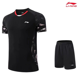 LI NING เสื้อกีฬาแบดมินตัน แขนสั้น ระบายอากาศได้ดี แบบแห้งเร็ว แฟชั่นฤดูร้อน สําหรับผู้ชาย และผู้หญิง 2023