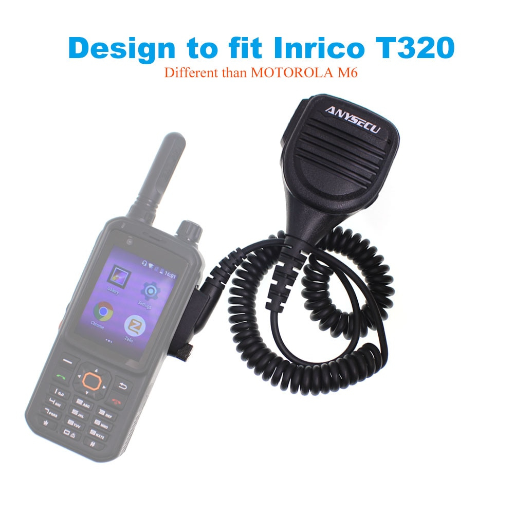 Anysecu T320 ไมโครโฟนสําหรับ 4G เครือข่ายวิทยุ Inrico T320 Android POC โทรศัพท์มือถือ Walkie Talkie
