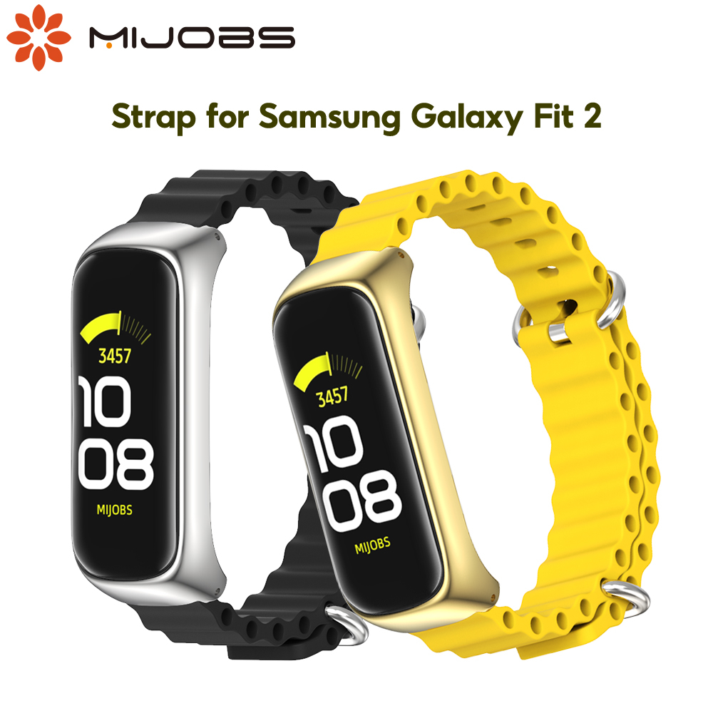 Mijobs สายนาฬิกาข้อมือซิลิโคน กันน้ํา แบบเปลี่ยน สําหรับ Samsung Galaxy Fit 2 Samsung Galaxy Fit 2 C