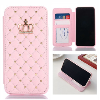 เคส Samsung Galaxy A72 A52 A32 A12 A53 A33 A13 A52s 5G M12 เคสโทรศัพท์มือถือหนัง ประดับเพชรเทียม พร้อมช่องใส่บัตร ขาตั้งวาง เคสซัมซุง A135g A325g Leather Cover Rhinestone Crown Wallet Card Slots TPU Bumper Shell Stand Phone Cases