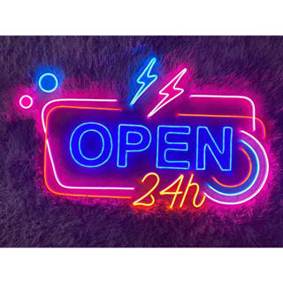 ป้ายไฟนีออน LED 24 ชม. ปรับความสว่างได้ สําหรับตกแต่งร้านกาแฟ โรงแรม บาร์ ร้านกาแฟ