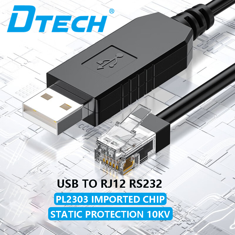 สายอนุกรม DTECH USB to RJ12-RS232 PL2303