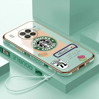 เคสโทรศัพท์มือถือ ลายการ์ตูน Starbucks พร้อมสายคล้อง สําหรับ Huawei NOVA 8 Huawei NOVA 8SE play5 Huawei NOVA 8i Huawei NOVA 8pro Huawei NOVA 9SE Huawei NOVA 9Z