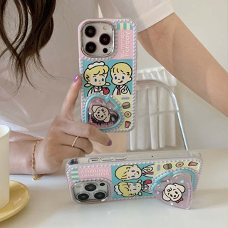 เคสป้องกันโทรศัพท์มือถือ แบบนิ่ม ลายการ์ตูนน่ารัก 3D มีกระจก สําหรับ iPhone 14PROMAX 12PROMAX 11 13PROMAX 14PRO