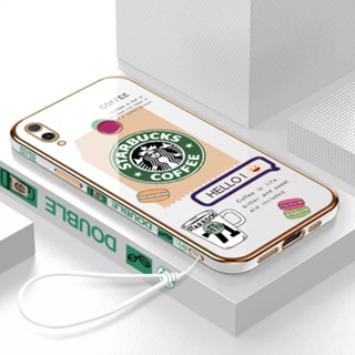 เคสโทรศัพท์มือถือ ลายการ์ตูน Starbucks พร้อมสายคล้อง สําหรับ Honor X30 Honor X30i Honor play3 10 Honor play5T Honor 20 Honor 20pro