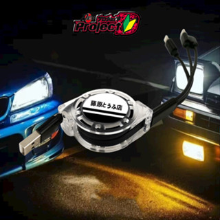 3 in 1 InitIal D Car USB Type-C สายชาร์จเร็ว 3in1 Micro USB Type-C สายชาร์จข้อมูล สําหรับ iPhone 14 13 Samsung Xiaomi Huawei