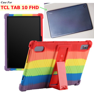 Soft Silicone Case For TCL TAB 10 FHD With Bracket Anti-Shock Protective Shell For TCL Tab 10.1 FHD Kids Friendly Silicone Case