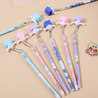 ปากกาเจล จี้ลายเซ็น Cinnamoroll น่ารัก สีดํา สําหรับนักเรียน สอบ