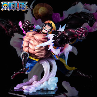 โมเดลฟิกเกอร์ Pvc รูปปั้นอนิเมะ One Piece GK Luffy Gear Fourth BounceMan ขนาด 15 ซม. พร้อมกล่องของขวัญ สําหรับตกแต่ง