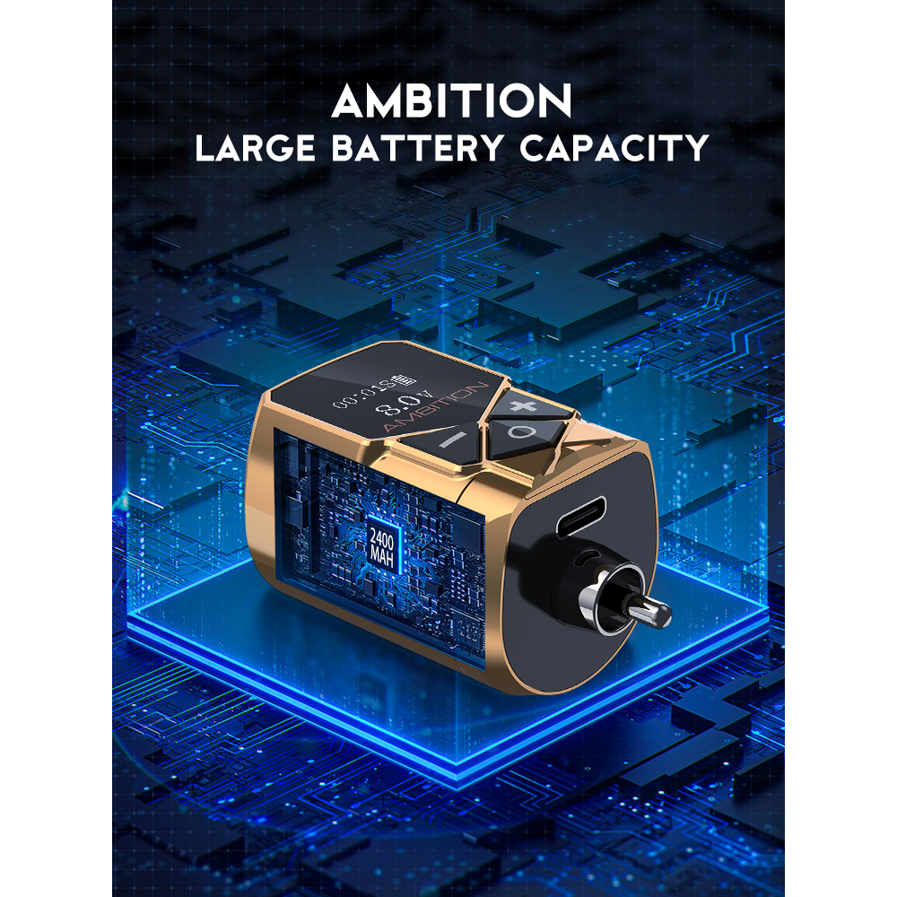 Ambition Kuark แบตเตอรี่ RCA ความจุขนาดใหญ่ 2400mah ใช้งานได้นาน 8-10 ชั่วโมง