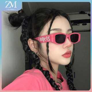 【Tiger Glasses】แว่นกันแดดตัวอักษรสีชมพู สไตล์พังก์ ยุโรป อเมริกัน อินเทรนด์ แว่นกันแดดกรอบเล็ก 181