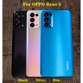 ฝาครอบแบตเตอรี่ด้านหลัง พร้อมเลนส์กล้อง แบบเปลี่ยน สําหรับ OPPO Reno 5