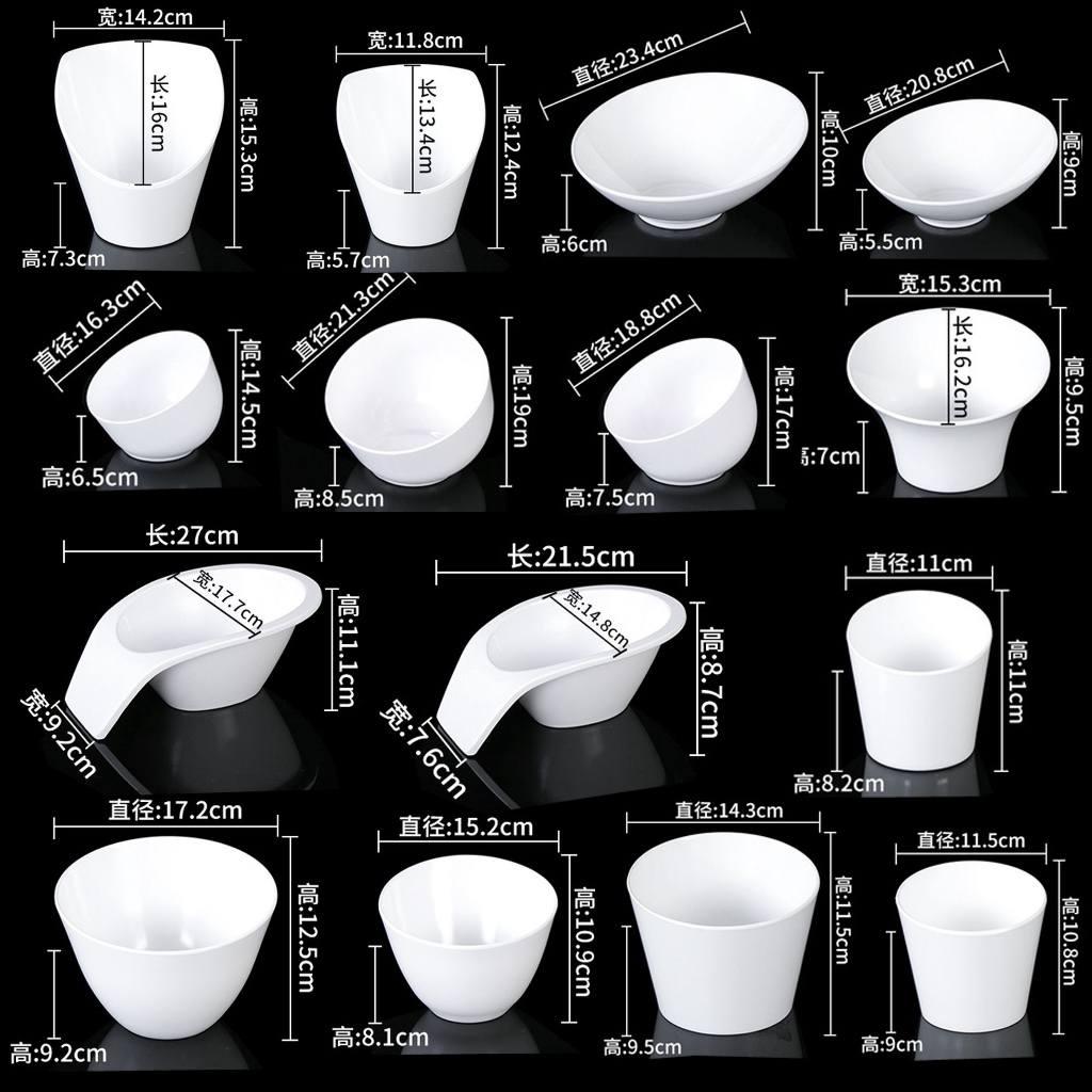 [พร้อมส่ง] [Melamine] พิมพ์ฟรี LOGO A5 จานชามเมลามีน ชามเมลามีน สีขาว ขนาด A5 กันกระแทก สําหรับใส่เครื่องปรุง อาหาร บุฟเฟ่ต์ ผัก ผลไม้ พอร์ซเลน