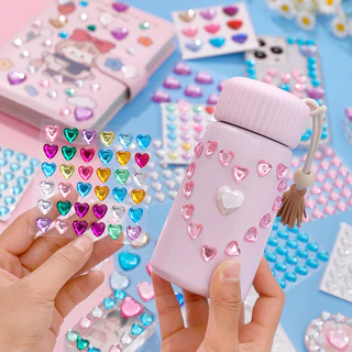ชุดสติกเกอร์คริสตัล 3D สําหรับตกแต่งสมุดไดอารี่ โน๊ตบุ๊ค โทรศัพท์มือถือ