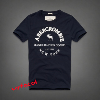 เสื้อยืดแขนสั้น ปักลาย Abercrombie &amp; Fitch สําหรับผู้ชาย