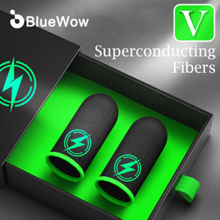 Bluewow ปลอกสวมนิ้วโป้ง ไฟเบอร์ กันลื่น กันเหงื่อ สําหรับเล่นเกม โทรศัพท์มือถือ