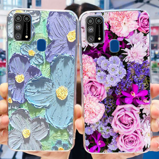 เคสโทรศัพท์มือถือ ซิลิโคนนิ่ม แบบใส ลายดอกไม้ แฟชั่น สําหรับ Samsung Galaxy M31 SM-M315F 6.4 นิ้ว M31 Prime