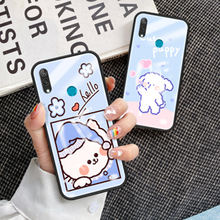 สําหรับ Huawei Y7 Prime 2019 เคสโทรศัพท์ Huawei Y7 Prime 2019 เคส กระจกนิรภัย เคสนิ่ม TPU ขอบป้องกัน แข็ง กันกระแทก แฟชั่น เคสด้านหลัง