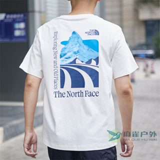 เสื้อยืดแขนสั้นลําลอง ผ้าฝ้าย ระบายอากาศได้ดี พิมพ์ลาย The North Face สําหรับผู้ชาย 86MH