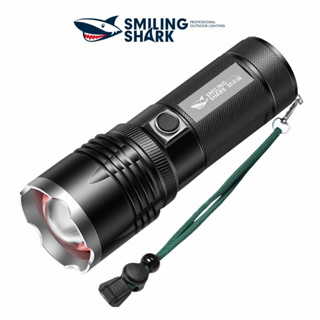 Smiling Shark SD8003 ไฟฉาย Led M77 8400 lumens ไฟฉายชาร์จไฟ ซูมได้ 5 โหมด กันน้ํา ชาร์จไฟได้ สําหรับตั้งแคมป์ เดินป่า ล่าสัตว์ ไฟฉายโคมไฟ