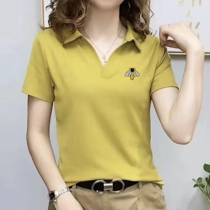 เสื้อโปโลแขนสั้น ผ้าไนล่อน ทรงหลวม ขนาดใหญ่ แฟชั่นฤดูร้อน สําหรับผู้หญิง ไซซ์ 5XL #280