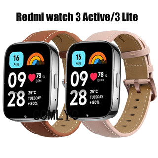 สําหรับ Redmi Watch 3 Active lite สายหนังแท้ Smartwatch Band ผู้หญิงผู้ชายเข็มขัด