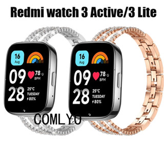 สําหรับ Redmi Watch 3 Active lite สายนาฬิกาข้อมือ สเตนเลส สมาร์ทวอทช์ ผู้หญิง เข็มขัด