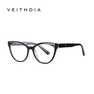 Veithdia ใหม่ แว่นตาแฟชั่น กรอบแคทอาย ป้องกันแสงสีฟ้า สําหรับผู้หญิง PS8819